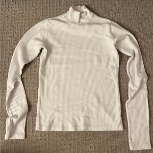 Brandy Melville White Ribbed Turtleneck